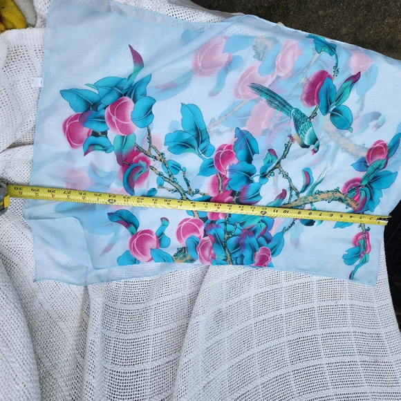 Asian print bird scarf NEW - Picture 5 of 6
